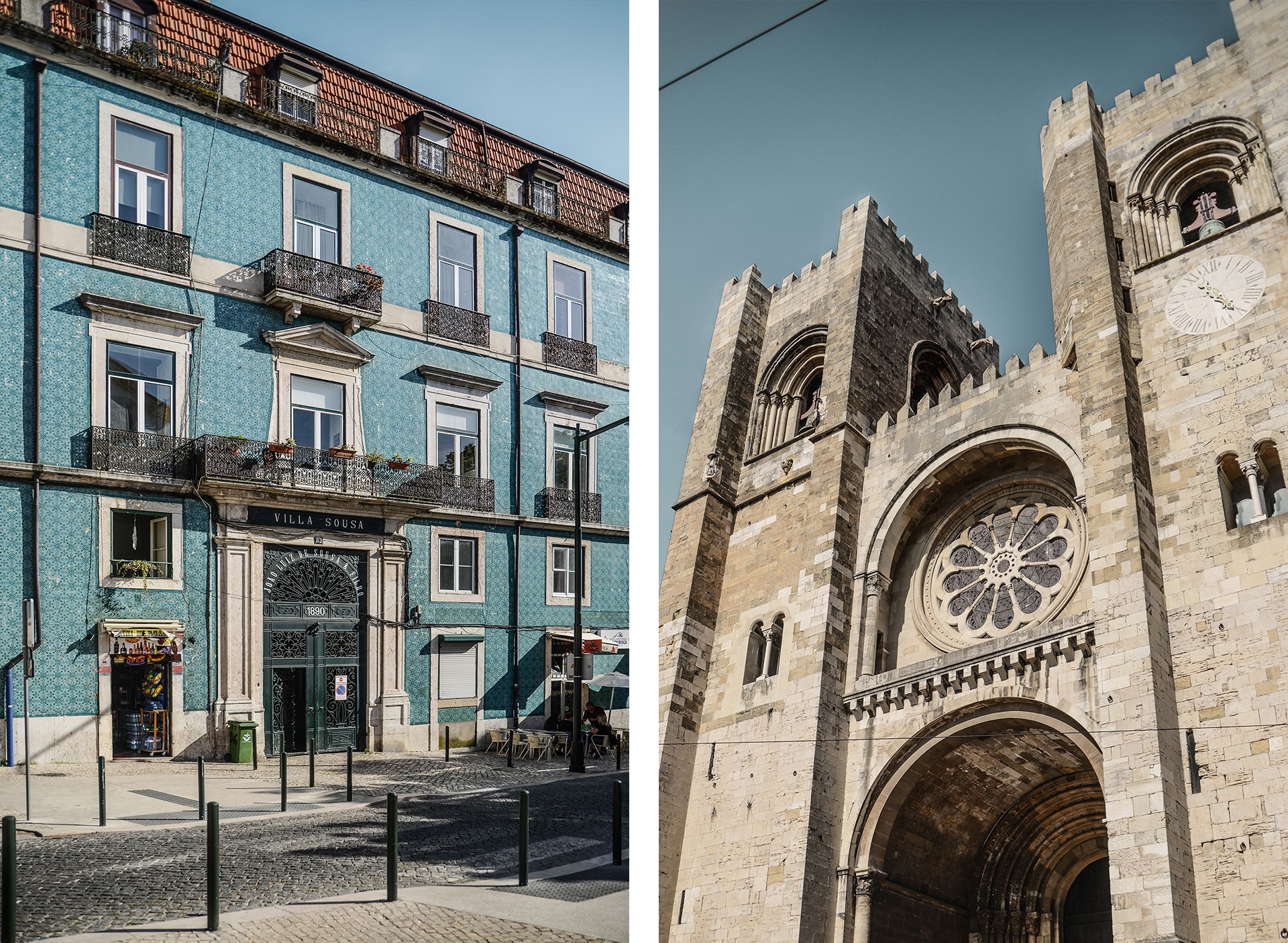 Façade et église de l'Alfama à Lisbonne au Portugal