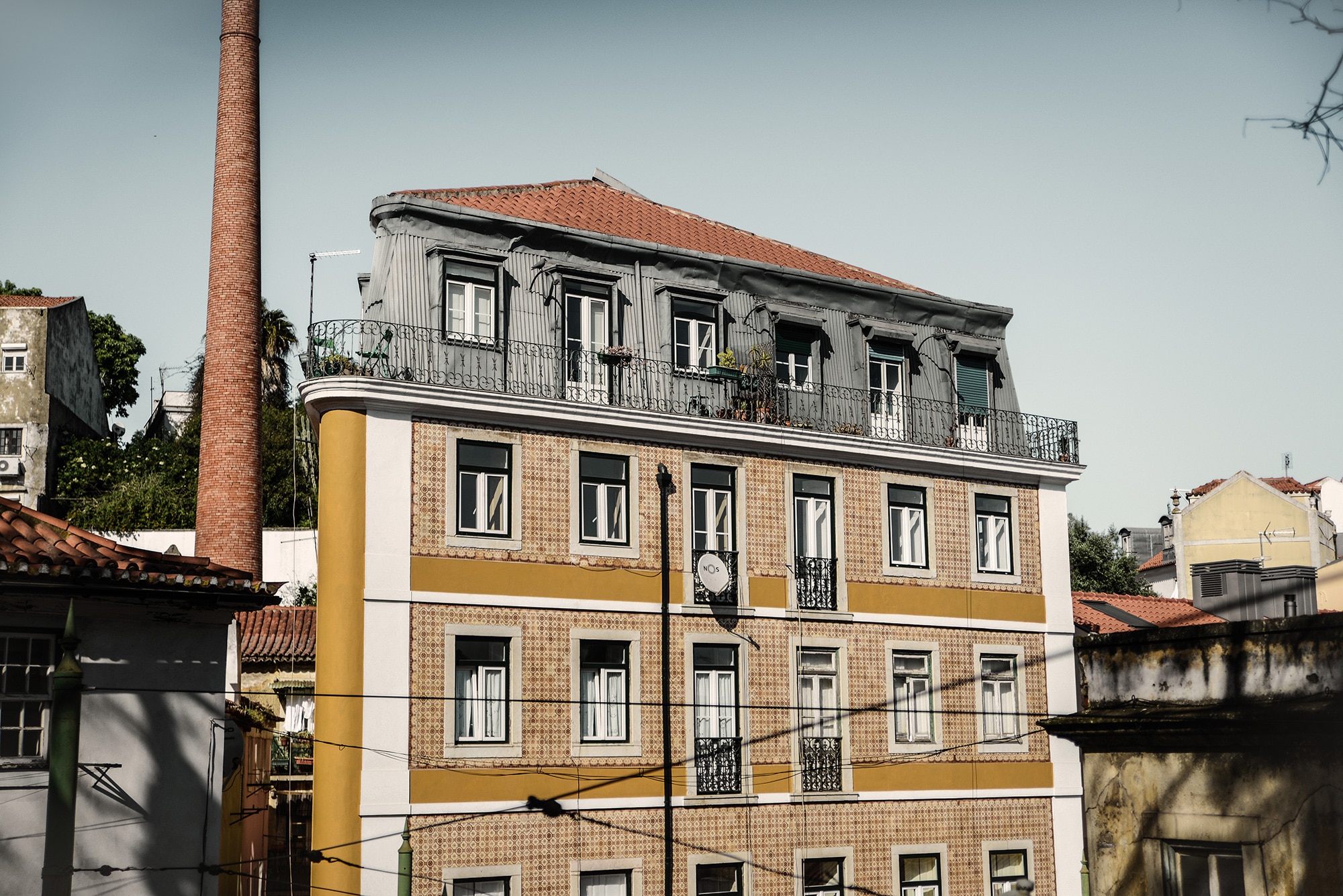 Façade de l'Alfama à Lisbonne au Portugal