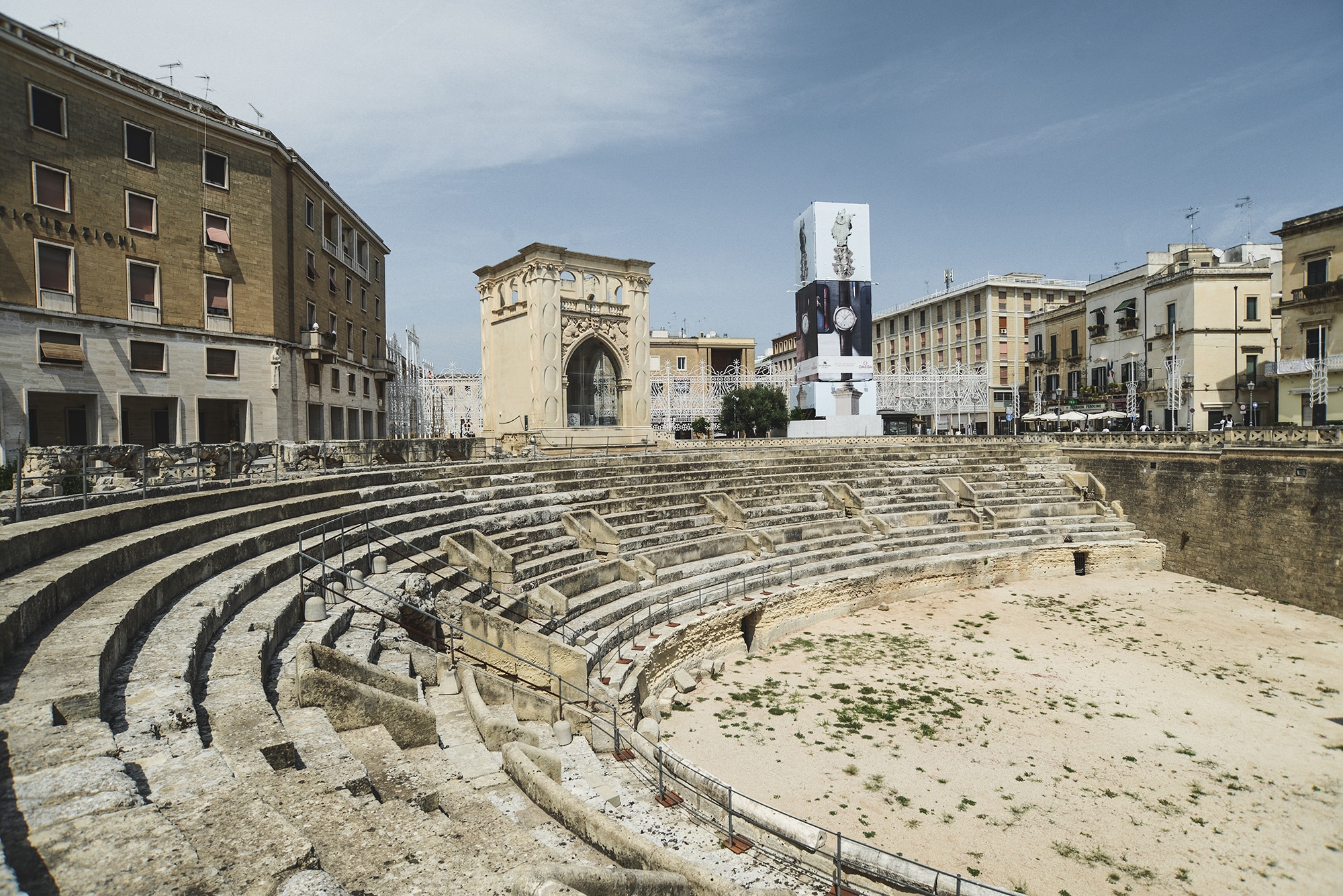L'amphithéâtre romain à Lecce dans les pouilles en Italie