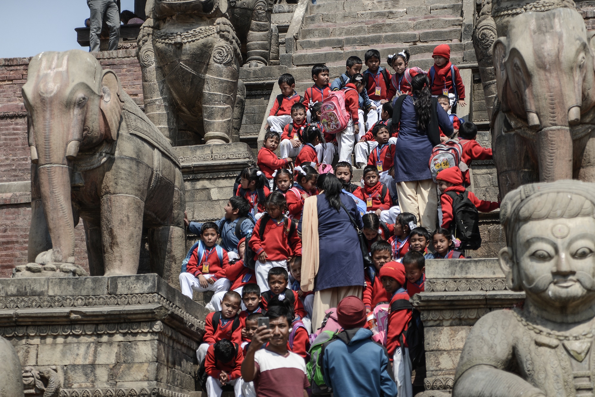 Des élèves à Bhaktapur au Népal