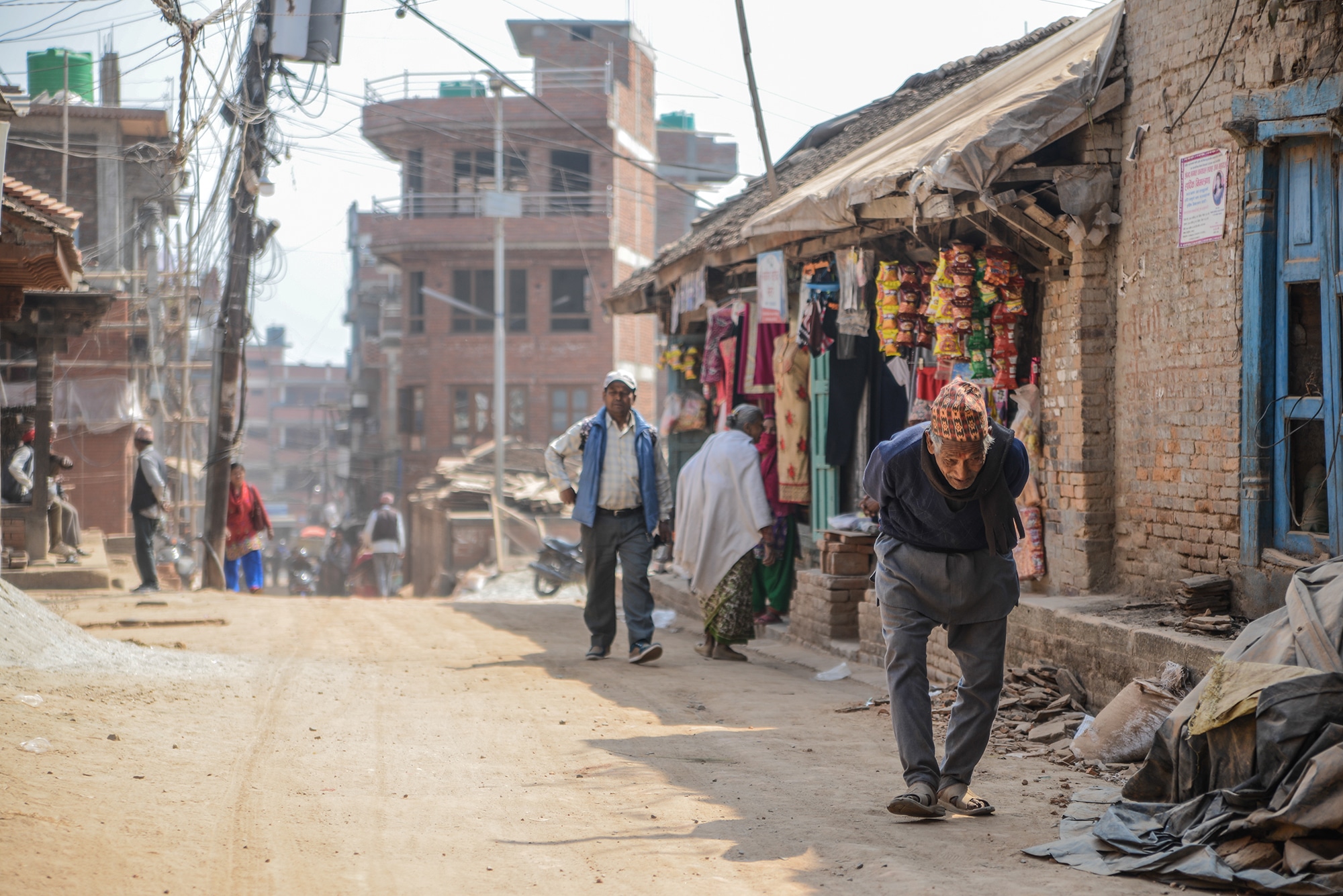 Un vieillard à Bhaktapur au Népal