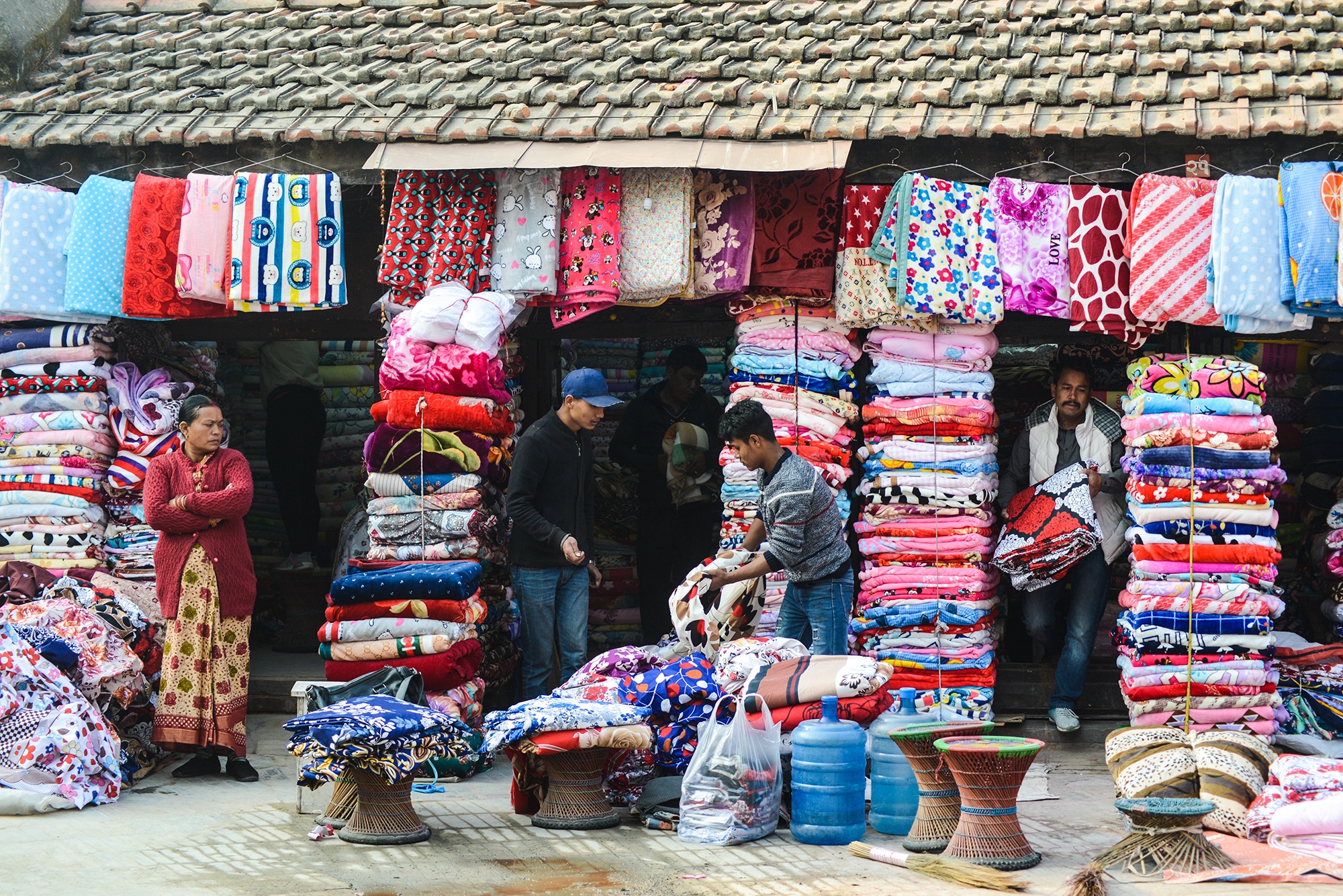 Des tapis à Katmandou au Népal