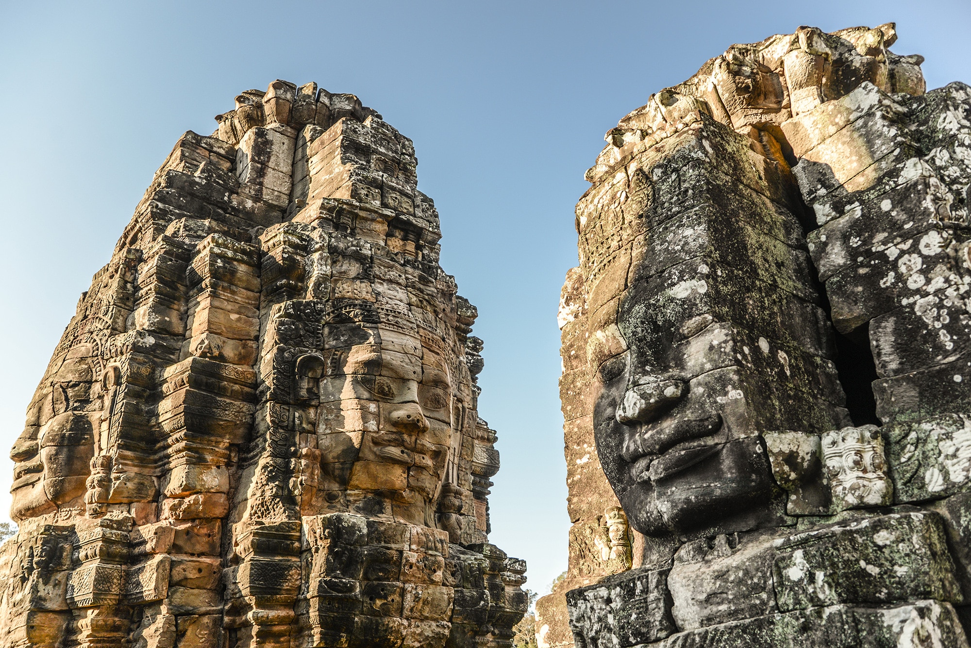 Sculpture du temple Bayon à Angkor au Cambodge
