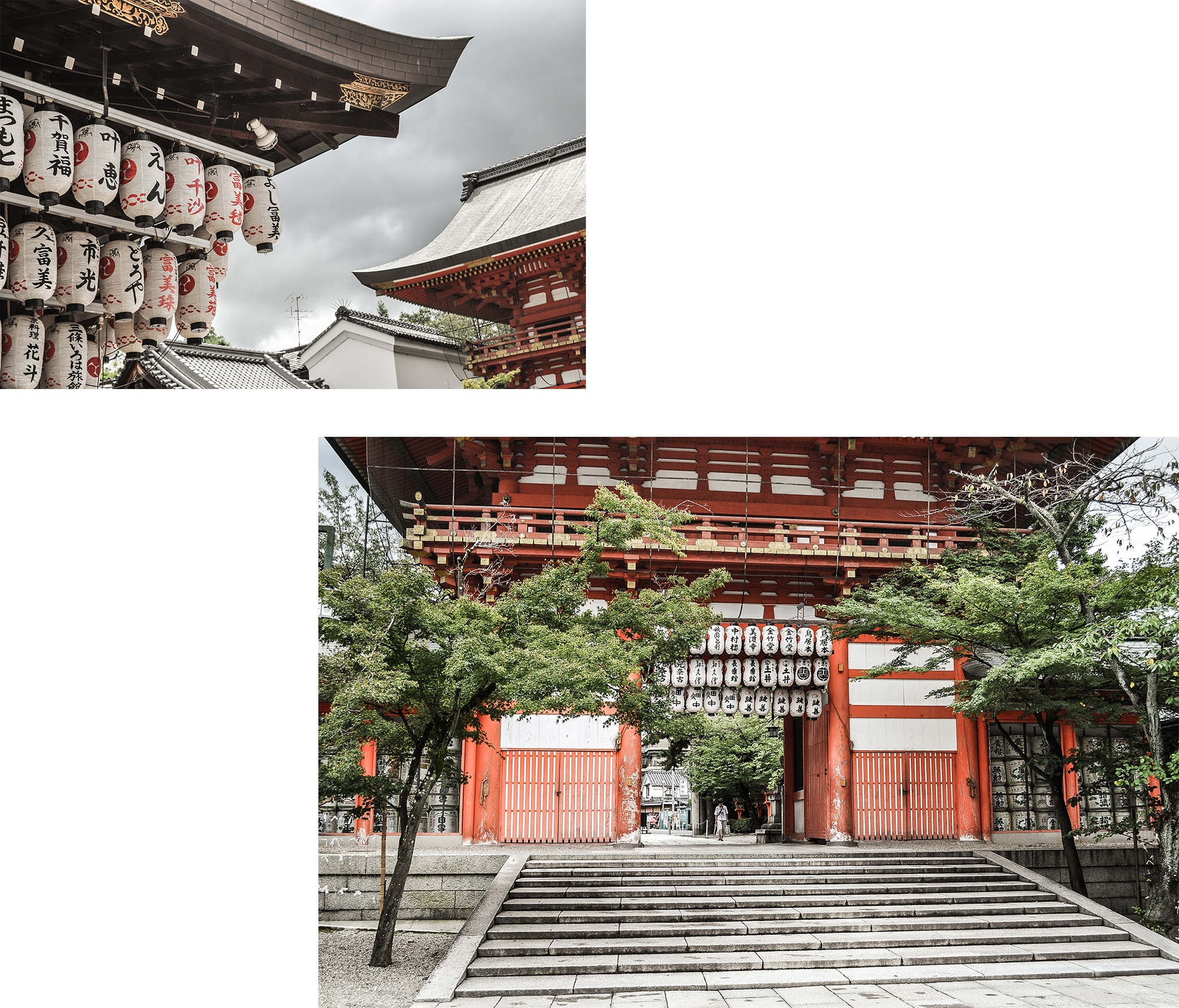 Temple rouge à Kyoto au Japon