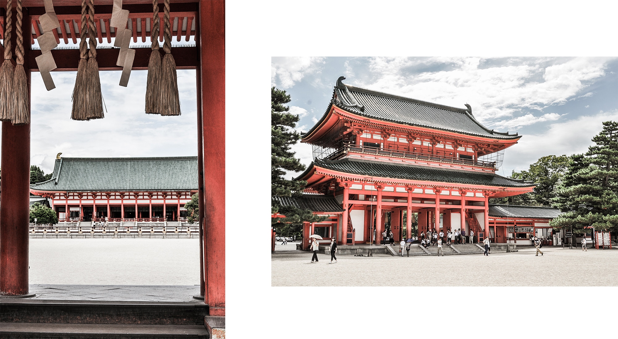 Temple rouge à Kyoto au Japon