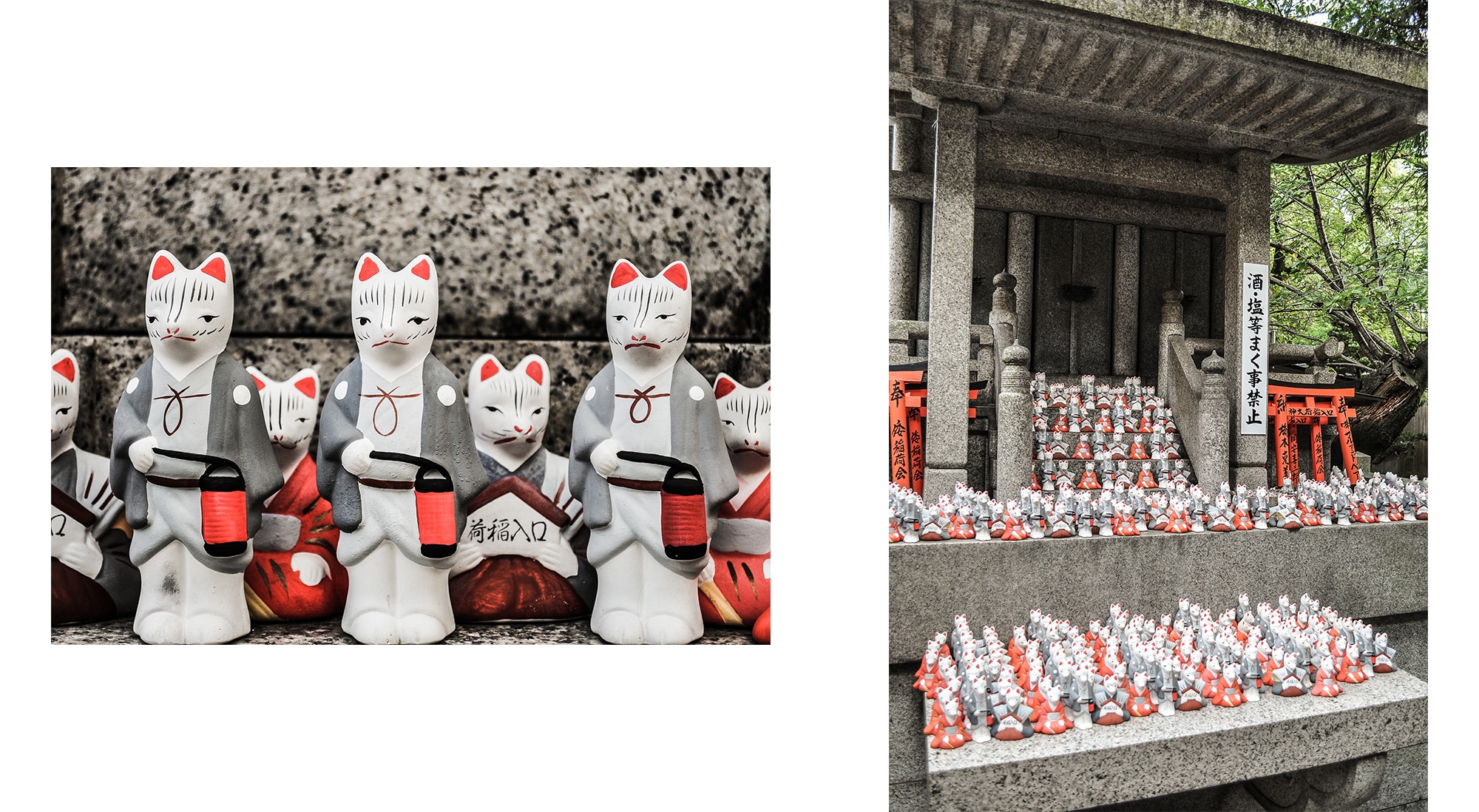 Figurines de renards au Japon