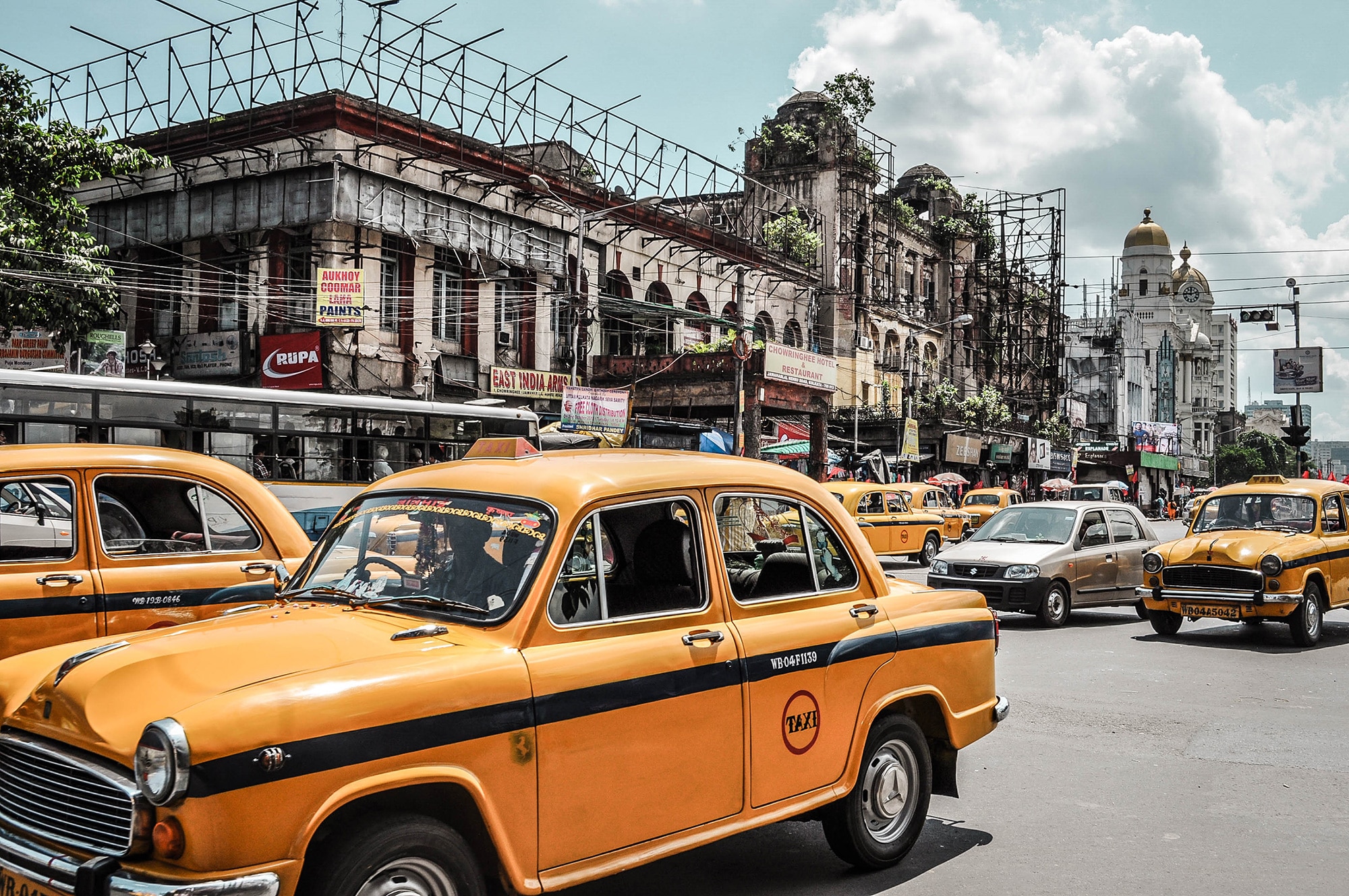 Des taxis à Calcutta en Inde