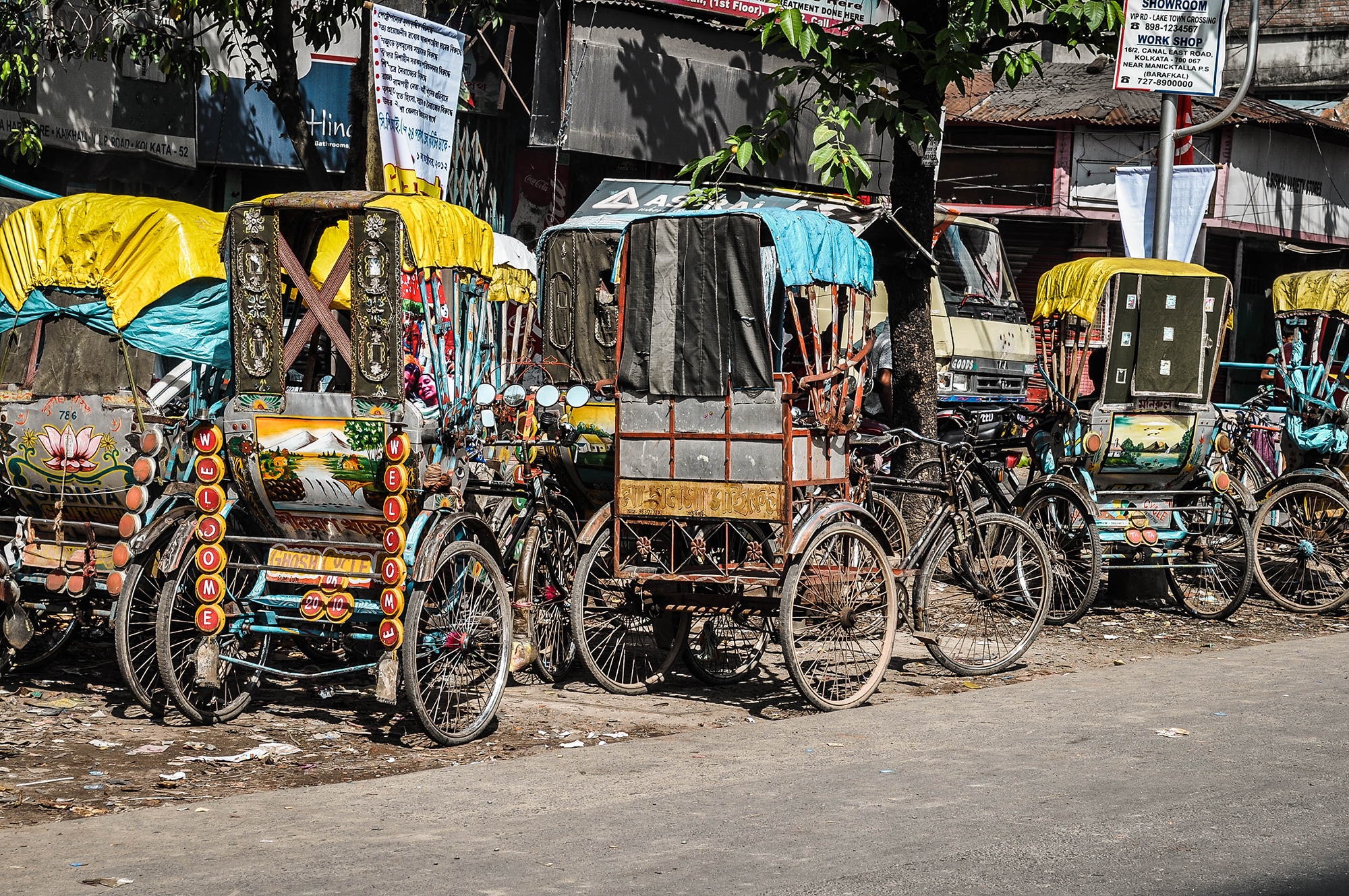 Des rickshaw à Calcutta en Inde