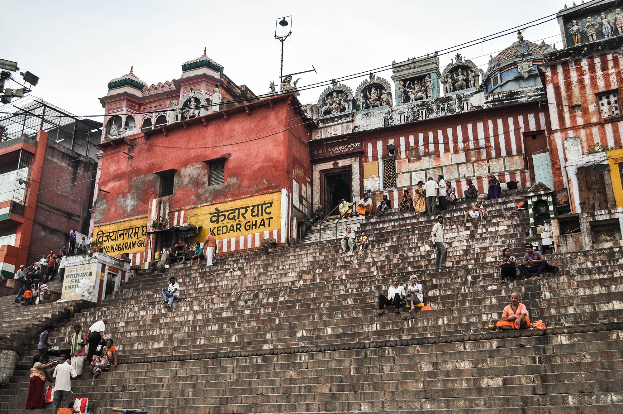 Un ghat à Varanasi en Inde