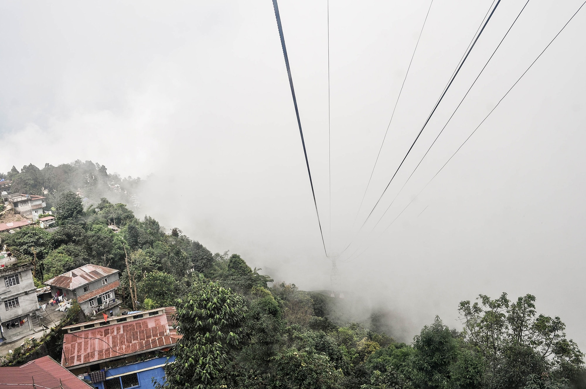 Le téléphérique à Darjeeling en Inde