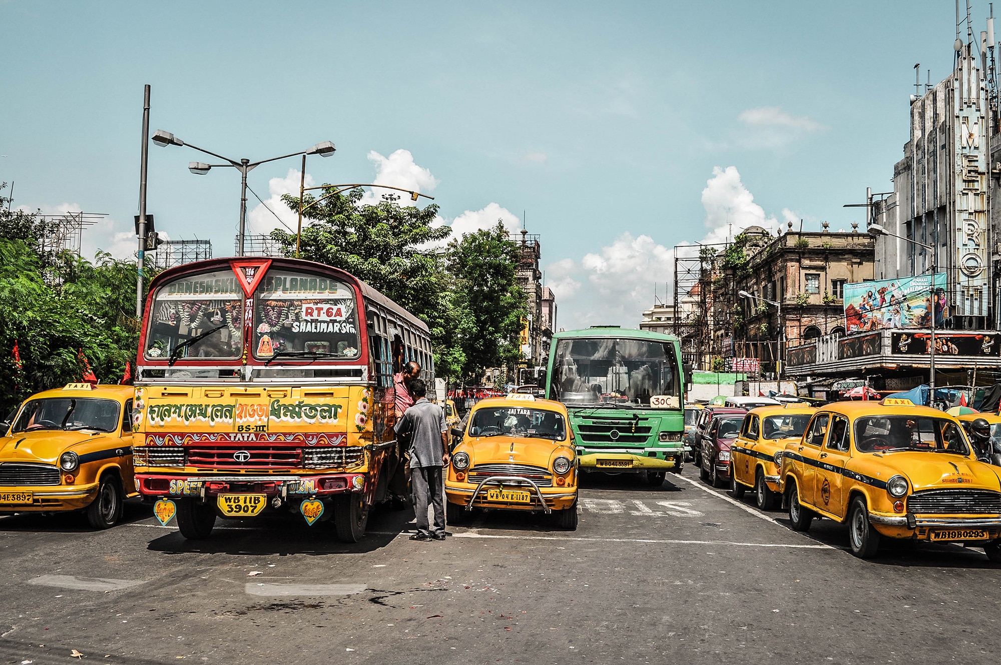Des voitures à Calcutta en Inde