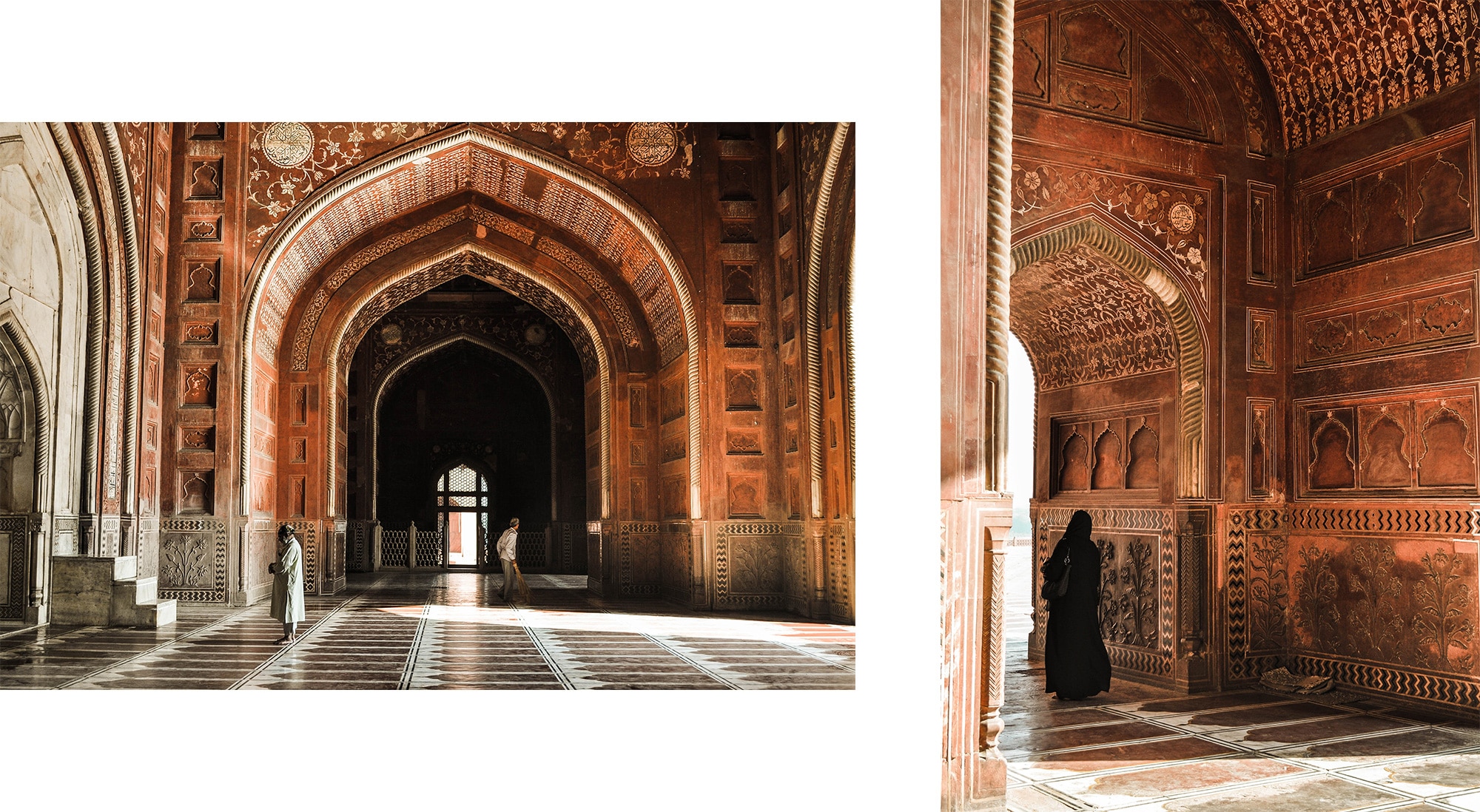 Intérieur d'un bâtiment du Taj Mahal à Agra en Inde