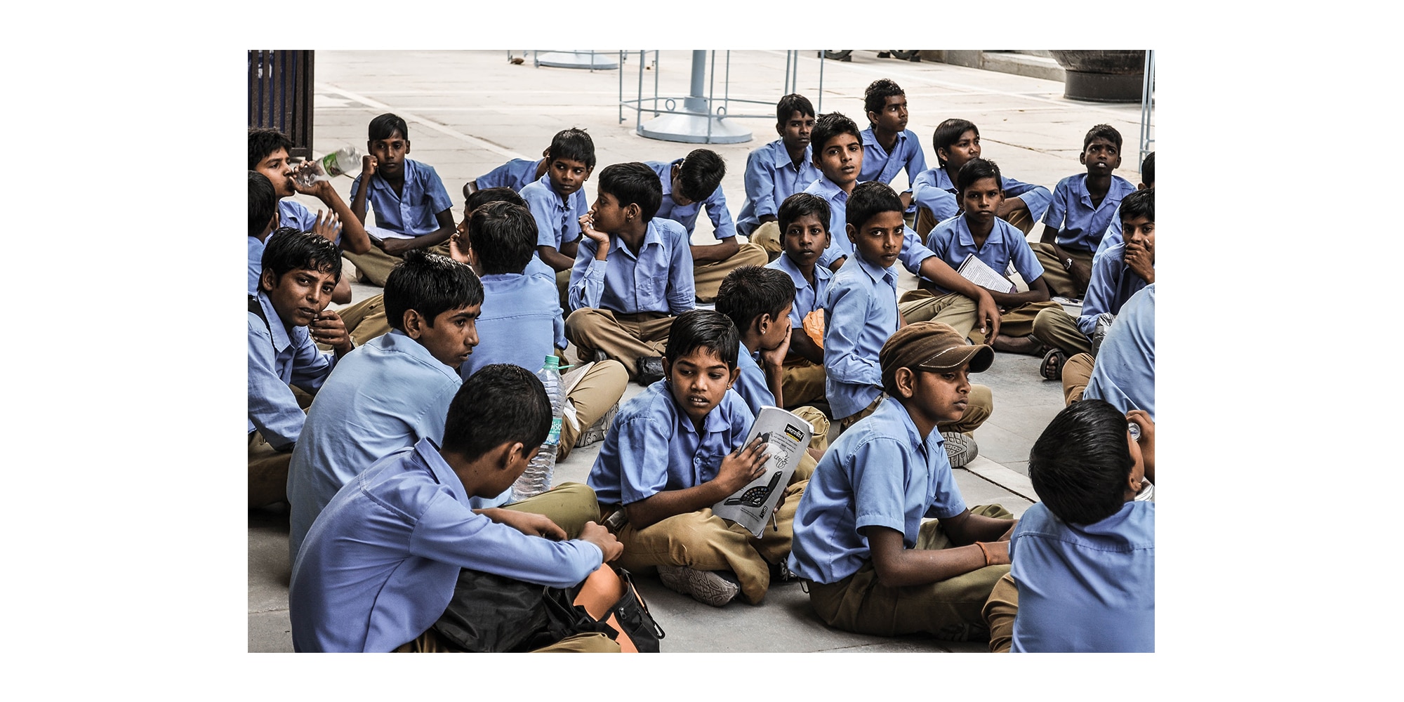 Des étudiants dans le City Palace à Udaipur en Inde