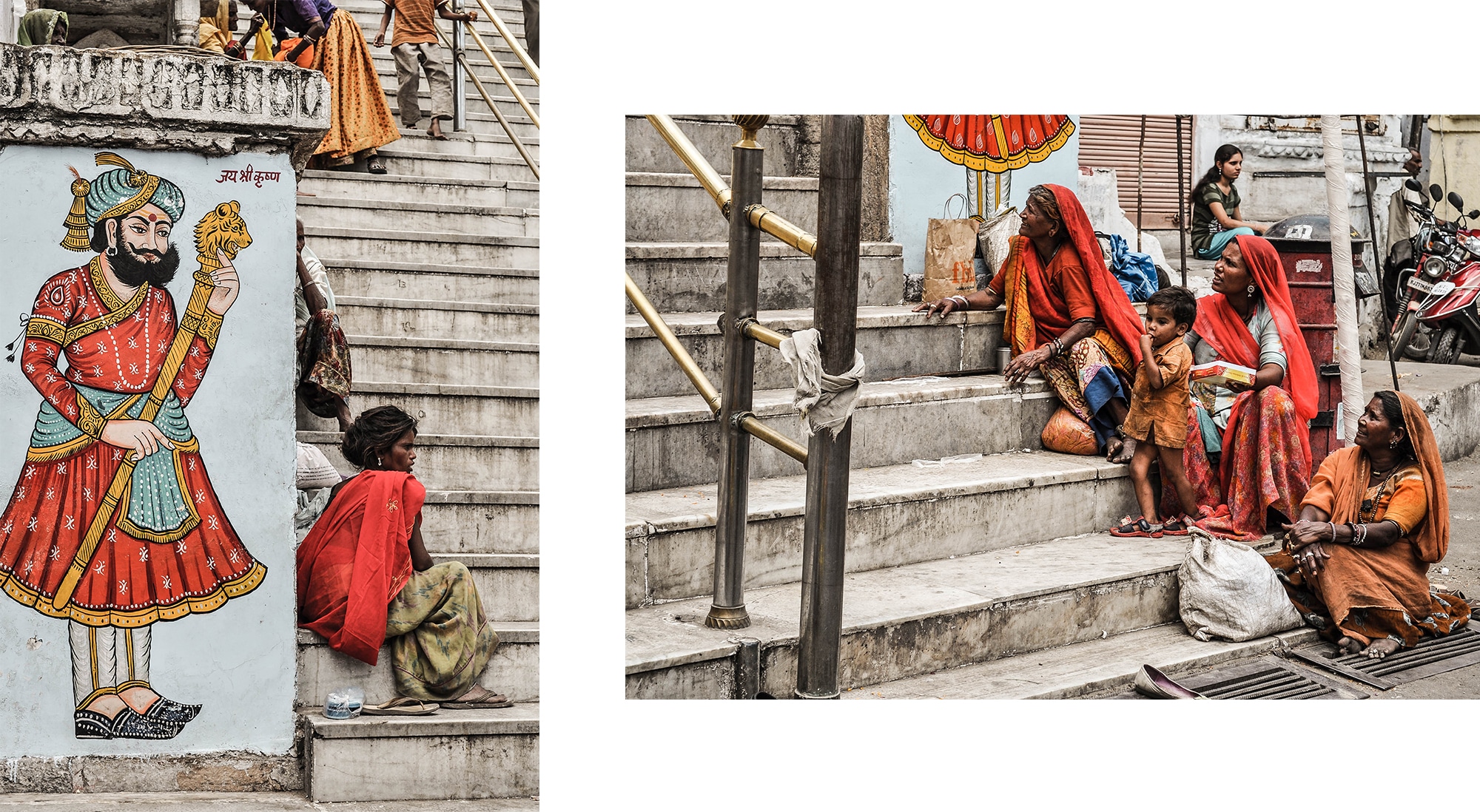 Des femmes hindous vêtues de rouge à Udaipur en Inde