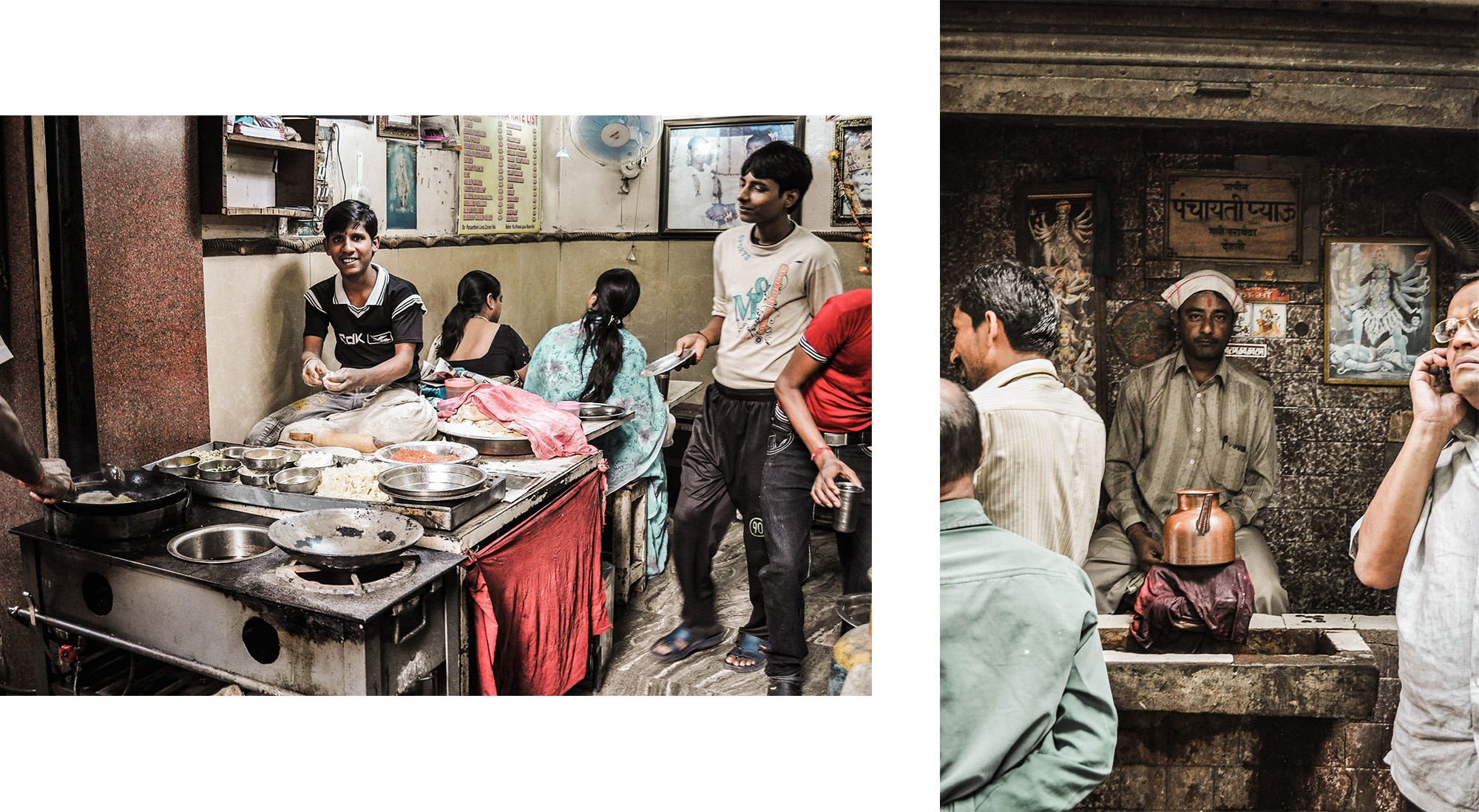 Street food dans les rues de New Delhi en Inde