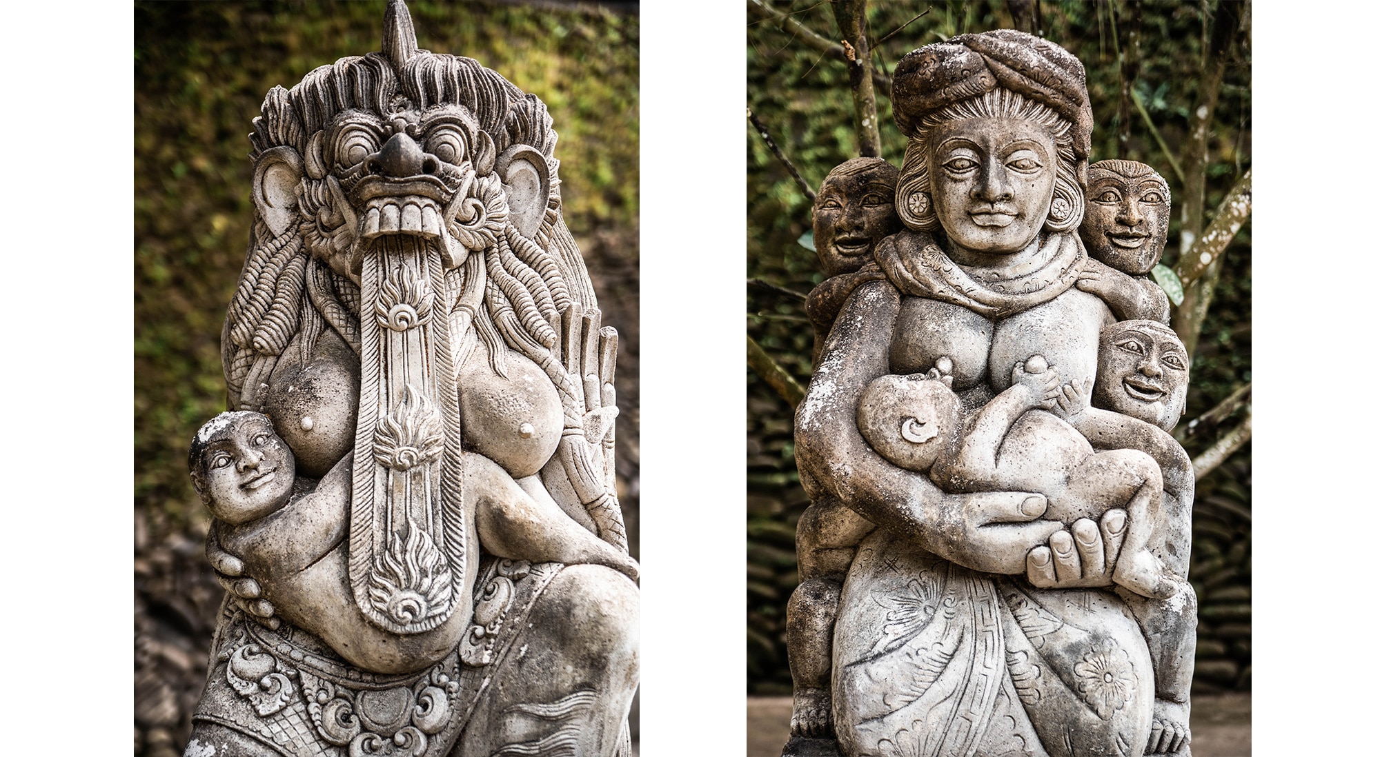 Les statues du temple Tirta Empul à Bali