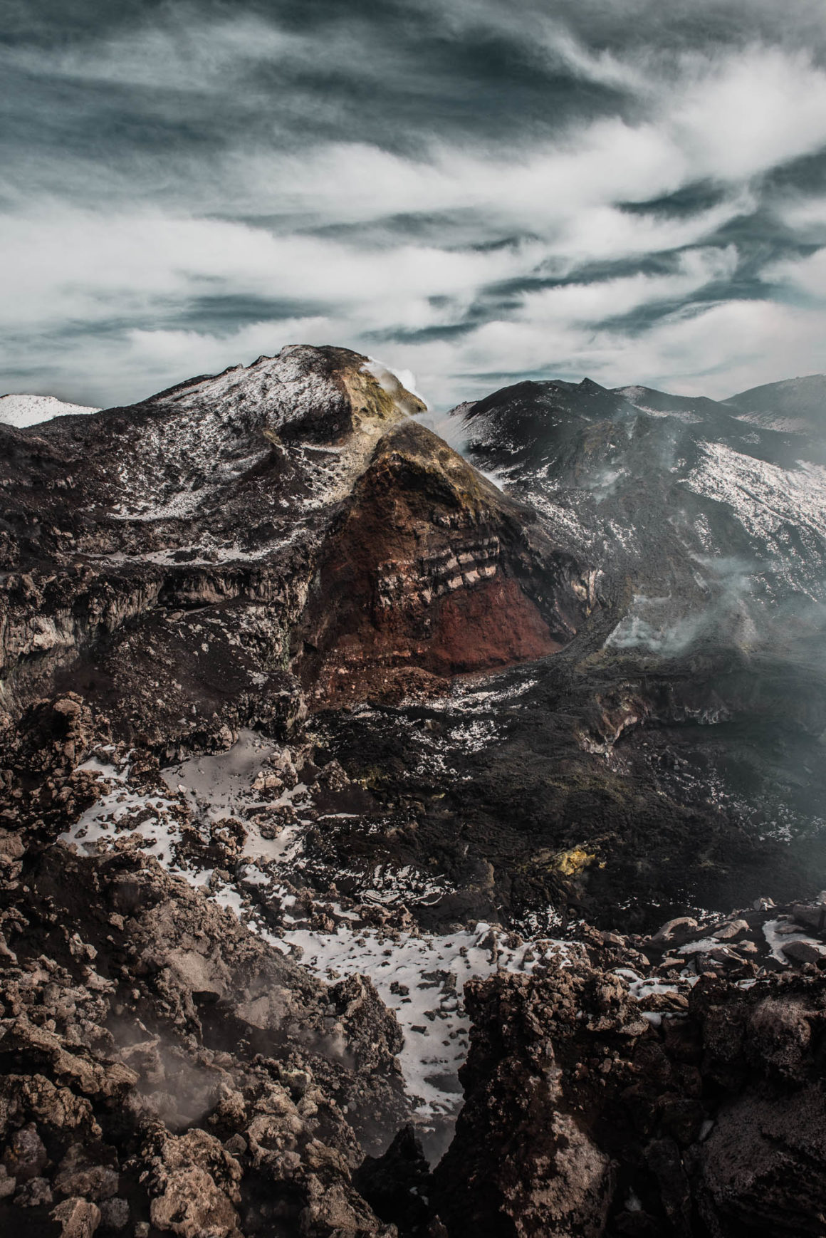 cratère du volcan etna